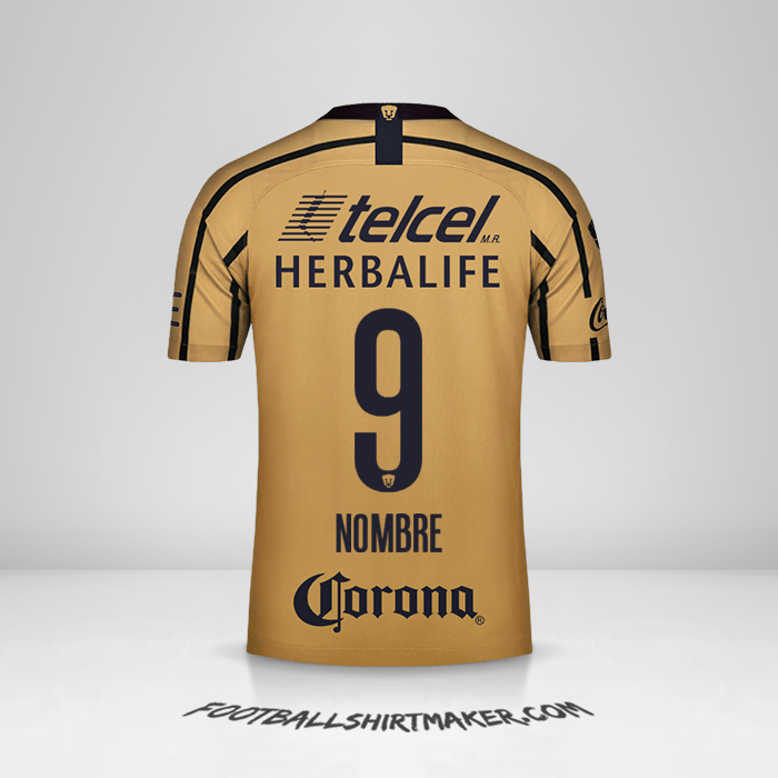 Jersey Pumas UNAM 2018/19 Visita -  nombre - 9