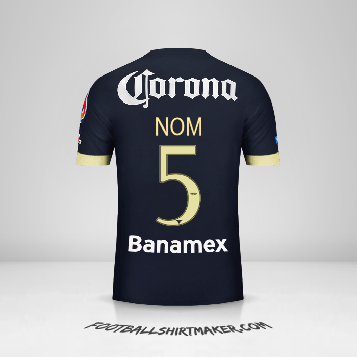 Maillot Club America 2014/15 Extérieur -  nom - 5