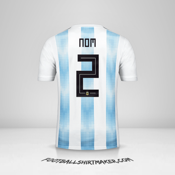 Maillot Argentine 2018 -  nom - 2