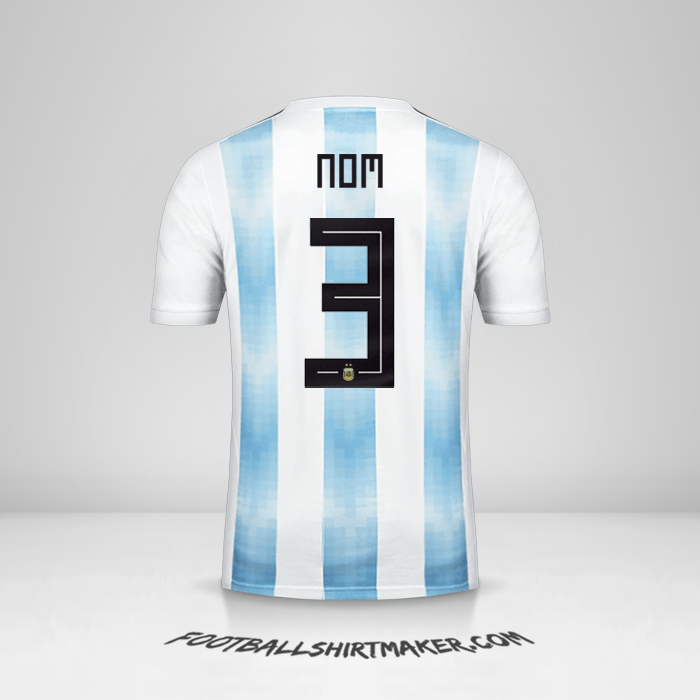 Maillot Argentine 2018 -  nom - 3