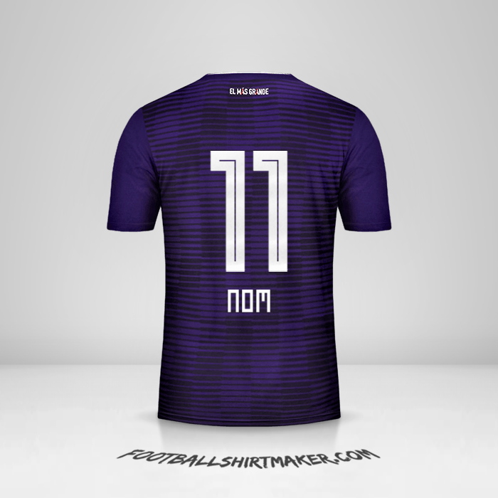 Maillot River Plate 2018 Extérieur -  nom - 11