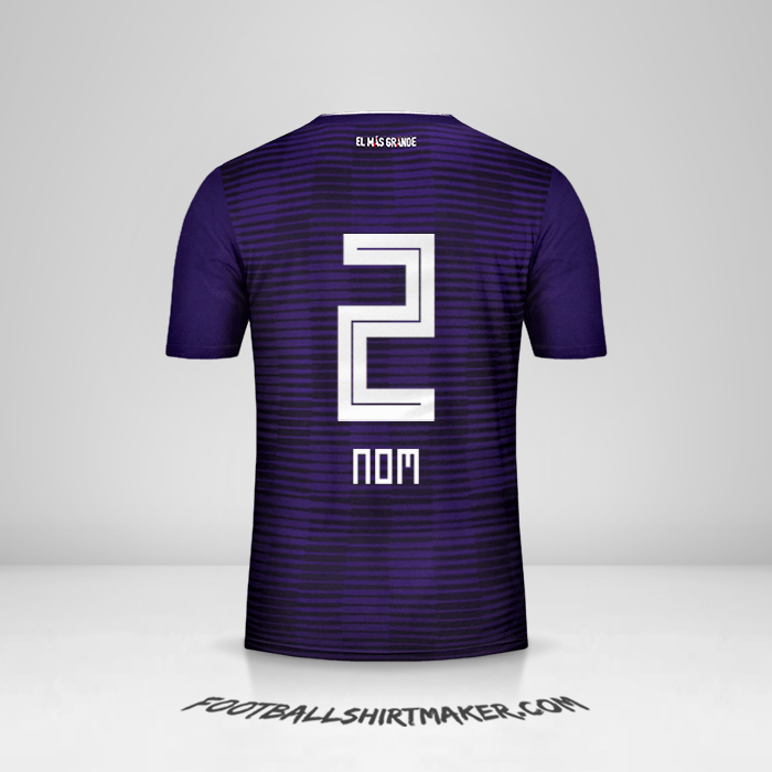 Maillot River Plate 2018 Extérieur -  nom - 2