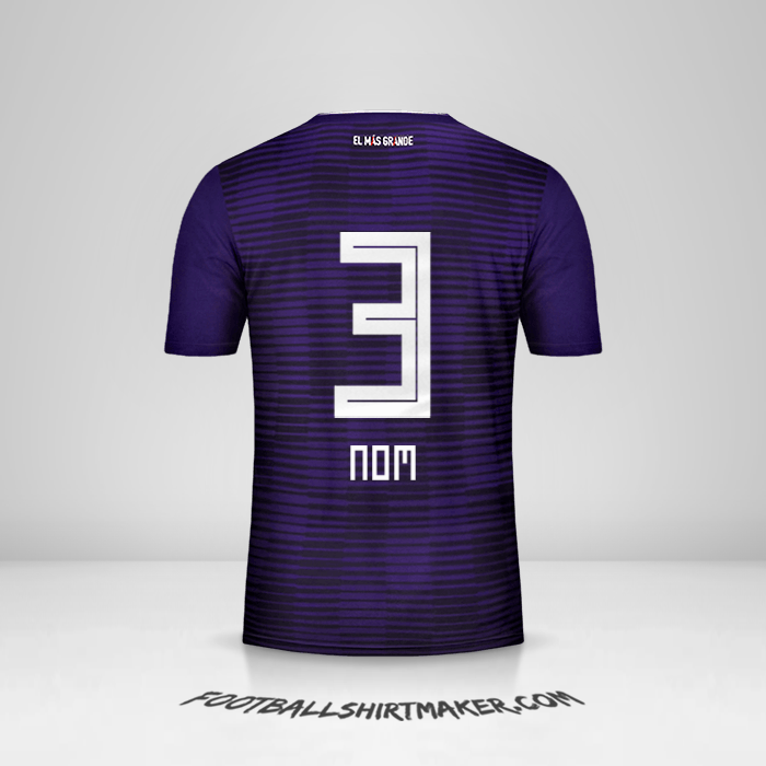 Maillot River Plate 2018 Extérieur -  nom - 3