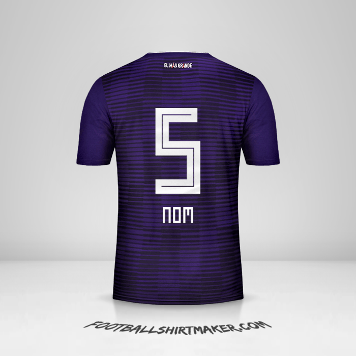Maillot River Plate 2018 Extérieur -  nom - 5