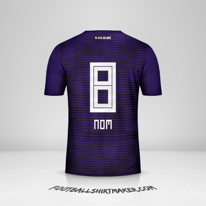 Maillot River Plate 2018 Extérieur -  nom - 8
