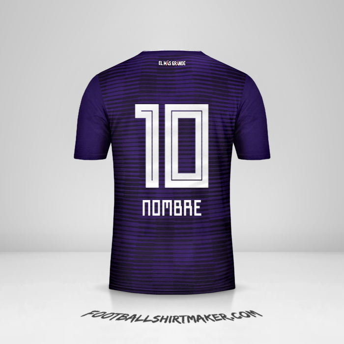 Jersey River Plate 2018 Visita -  nombre - 10