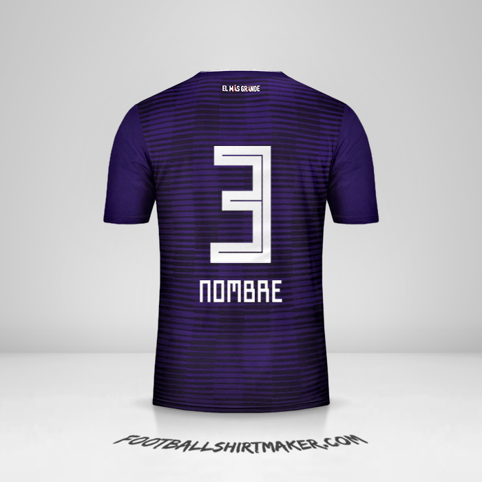 Jersey River Plate 2018 Visita -  nombre - 3