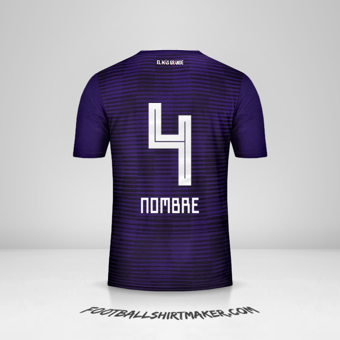 Jersey River Plate 2018 Visita -  nombre - 4
