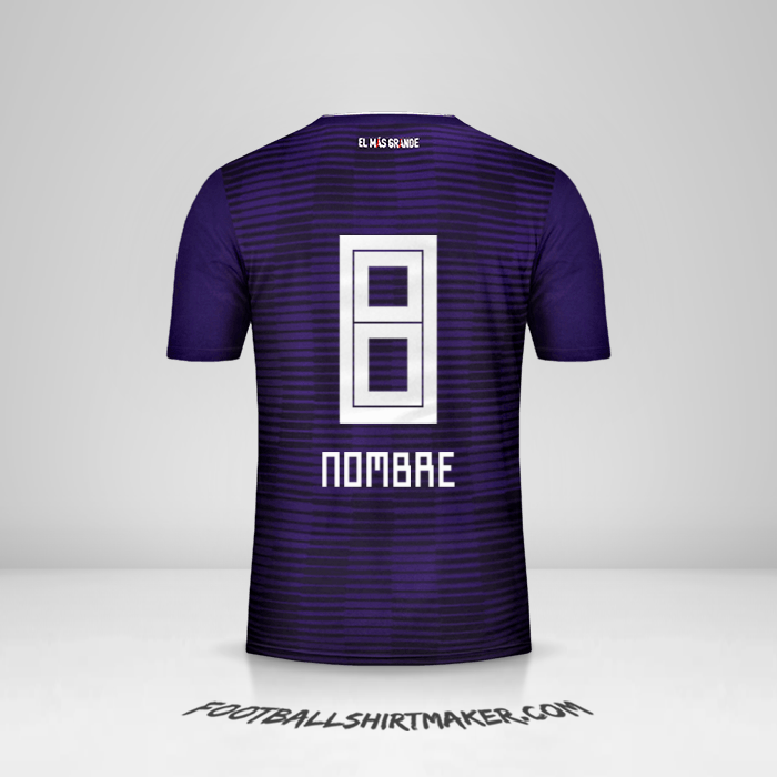 Jersey River Plate 2018 Visita -  nombre - 8