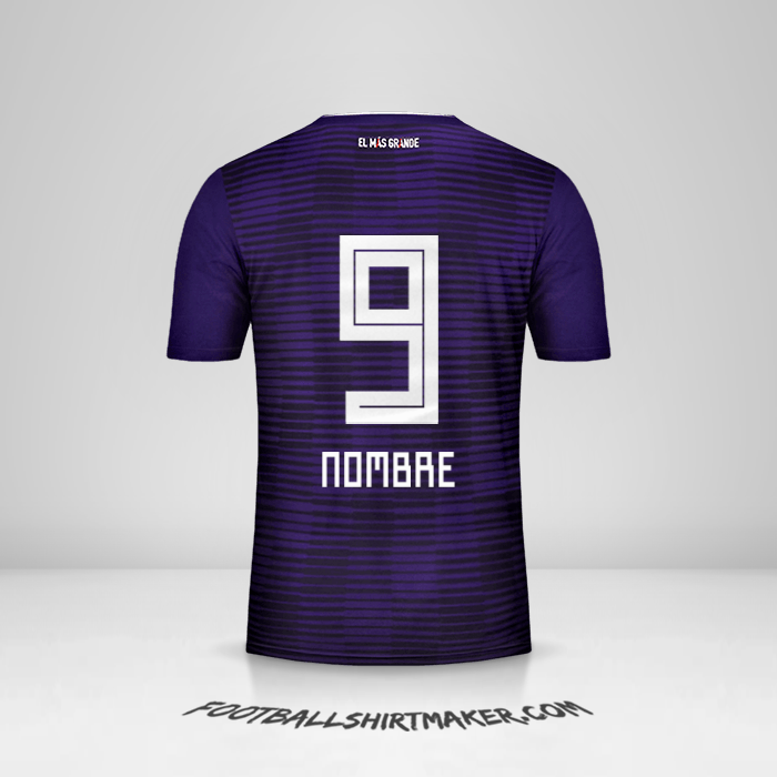 Jersey River Plate 2018 Visita -  nombre - 9
