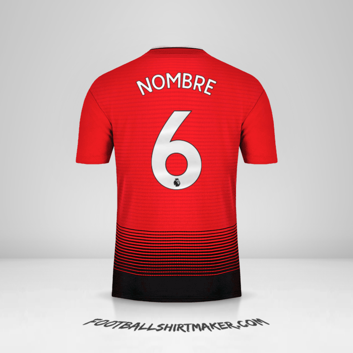 Jersey Manchester United 2018/19 -  nombre - 6