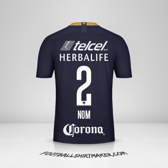 Maillot Pumas UNAM 2018/19 Troisième -  nom - 2