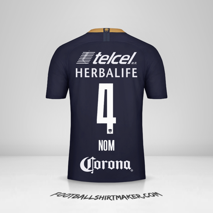 Maillot Pumas UNAM 2018/19 Troisième -  nom - 4