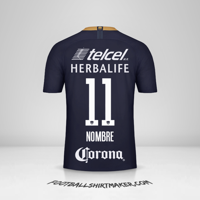 Jersey Pumas UNAM 2018/19 Tercera -  nombre - 11