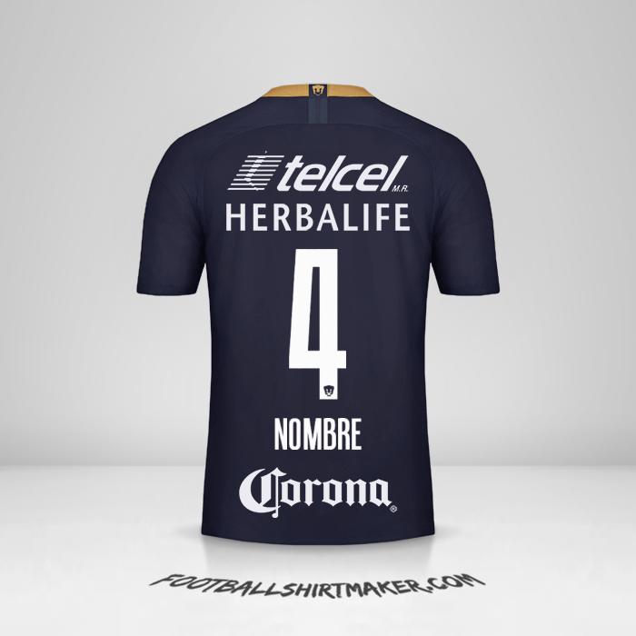 Jersey Pumas UNAM 2018/19 Tercera -  nombre - 4