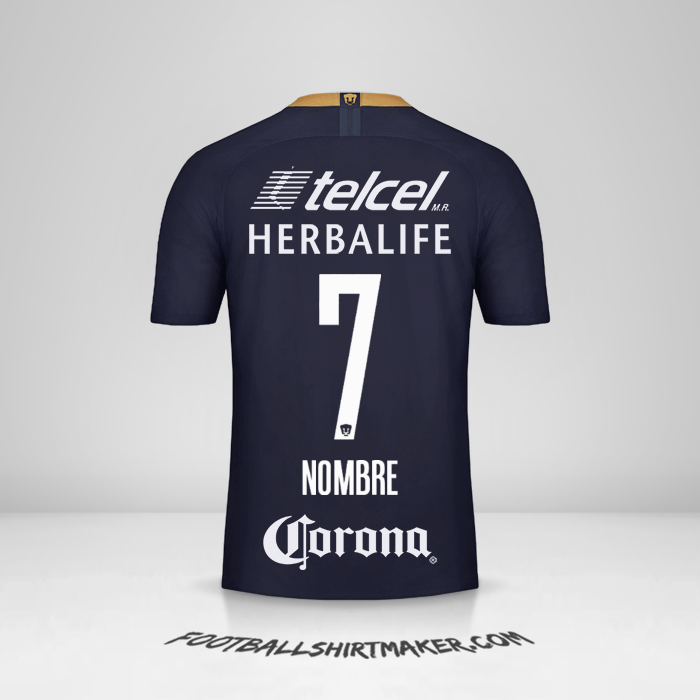 Jersey Pumas UNAM 2018/19 Tercera -  nombre - 7