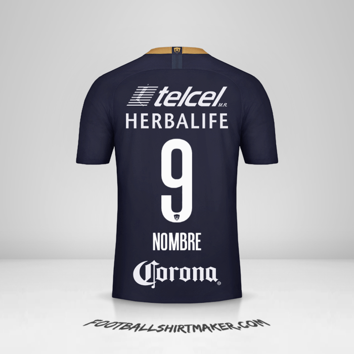 Jersey Pumas UNAM 2018/19 Tercera -  nombre - 9