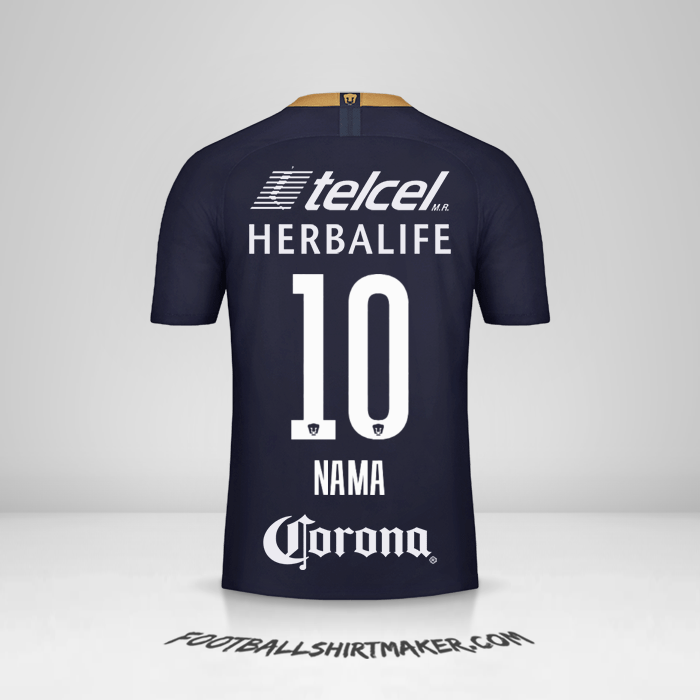 Jersey Pumas UNAM 2018/19 Ketiga -  nama - 10
