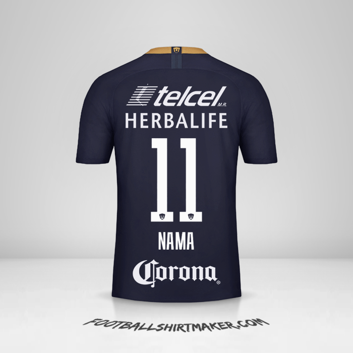 Jersey Pumas UNAM 2018/19 Ketiga -  nama - 11