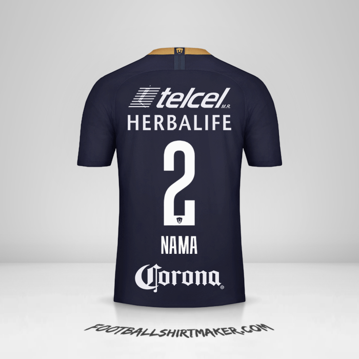 Jersey Pumas UNAM 2018/19 Ketiga -  nama - 2