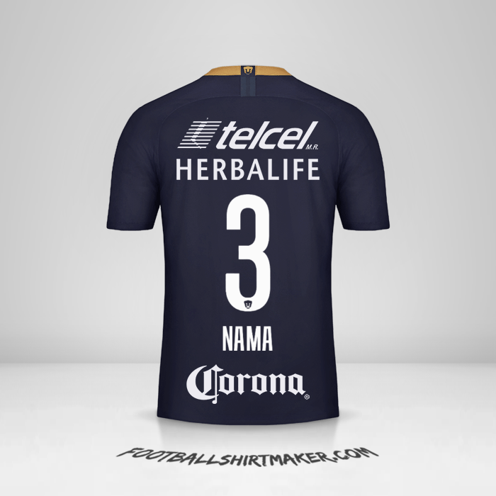 Jersey Pumas UNAM 2018/19 Ketiga -  nama - 3