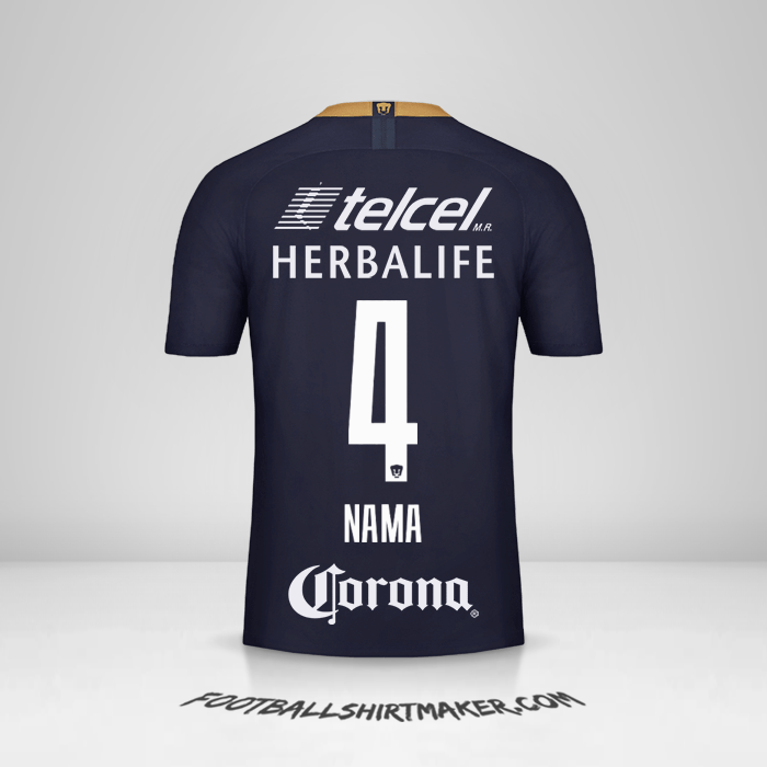 Jersey Pumas UNAM 2018/19 Ketiga -  nama - 4