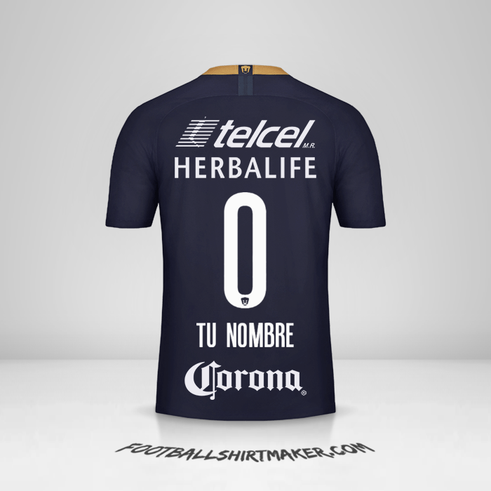 Jersey Pumas UNAM 2018/19 III -  tu nombre - 0