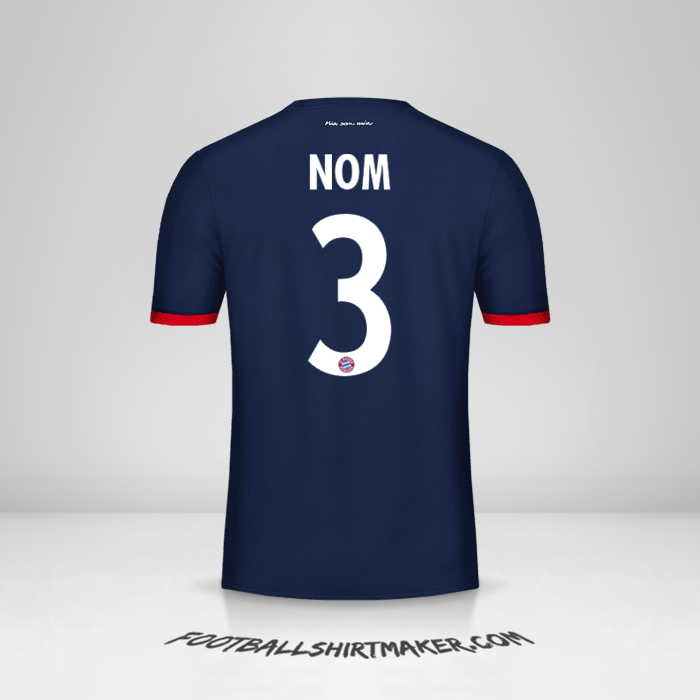 Maillot FC Bayern Munchen Cup 2017/18 Extérieur -  nom - 3
