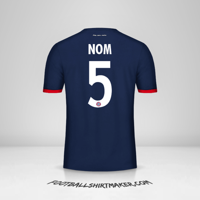 Maillot FC Bayern Munchen Cup 2017/18 Extérieur -  nom - 5
