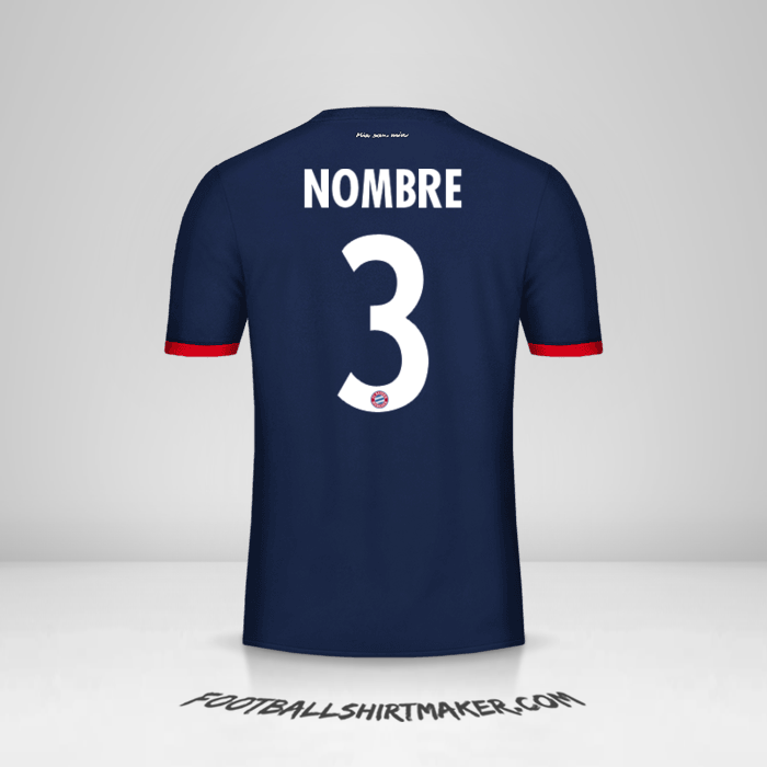 Jersey FC Bayern Munchen Cup 2017/18 Visita -  nombre - 3