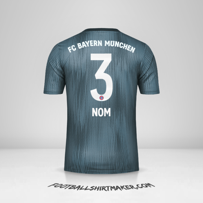 Maillot FC Bayern Munchen 2018/19 Troisième -  nom - 3