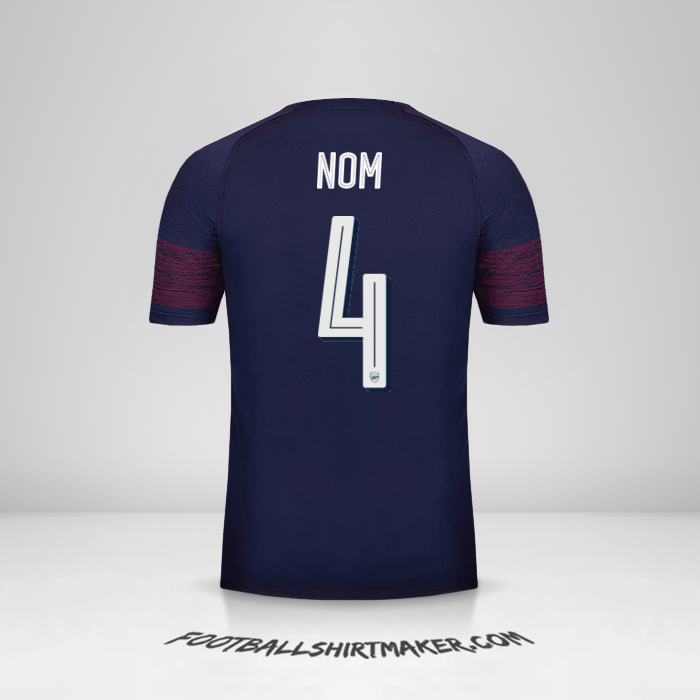 Maillot Arsenal Cup 2018/19 Extérieur -  nom - 4