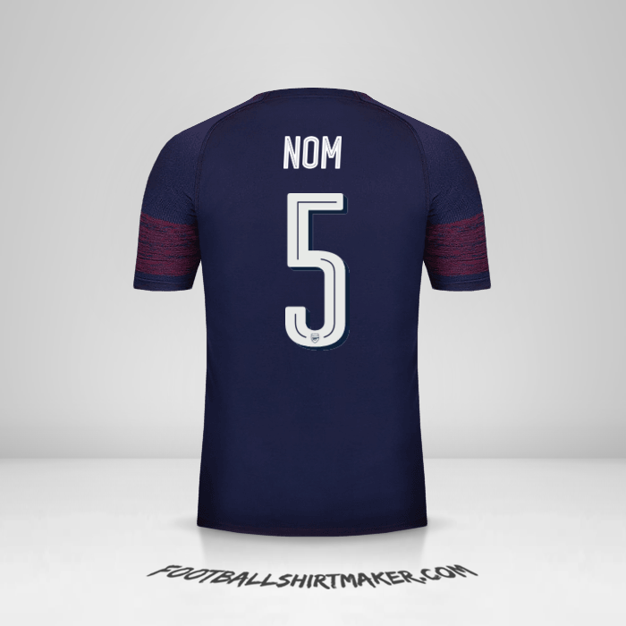 Maillot Arsenal Cup 2018/19 Extérieur -  nom - 5