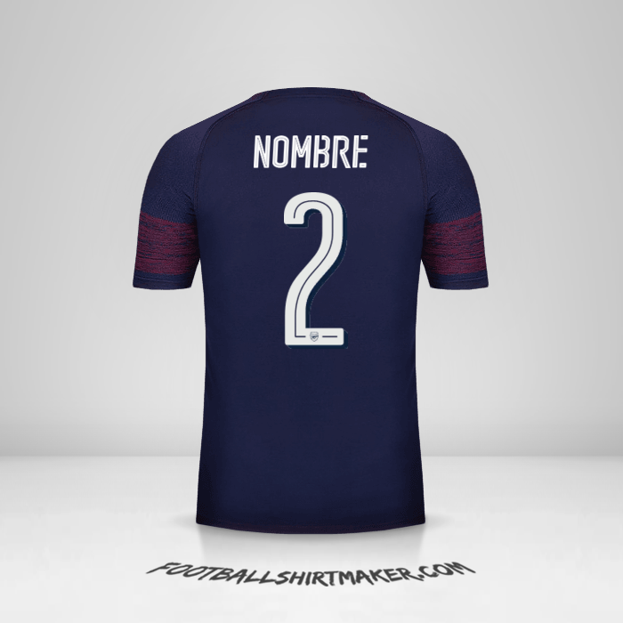 Jersey Arsenal Cup 2018/19 Visita -  nombre - 2