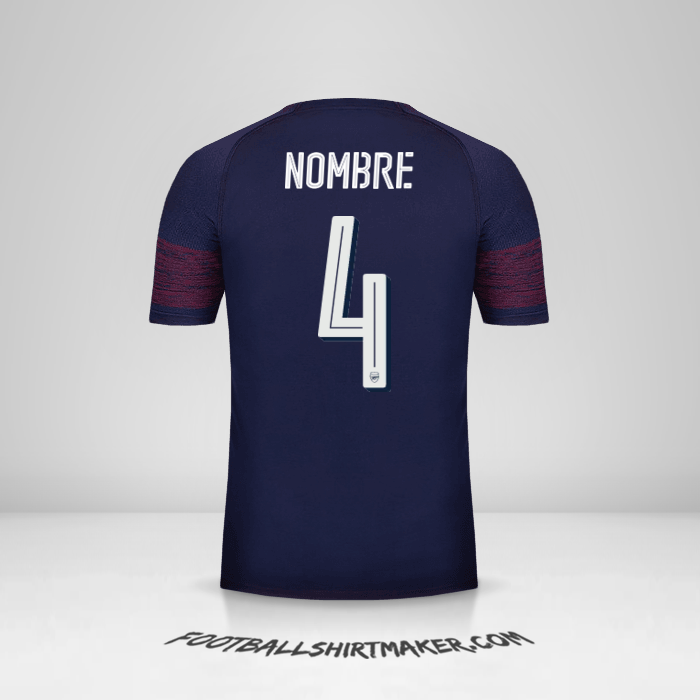 Camiseta Arsenal Cup 2018/19 Visita -  nombre - 4