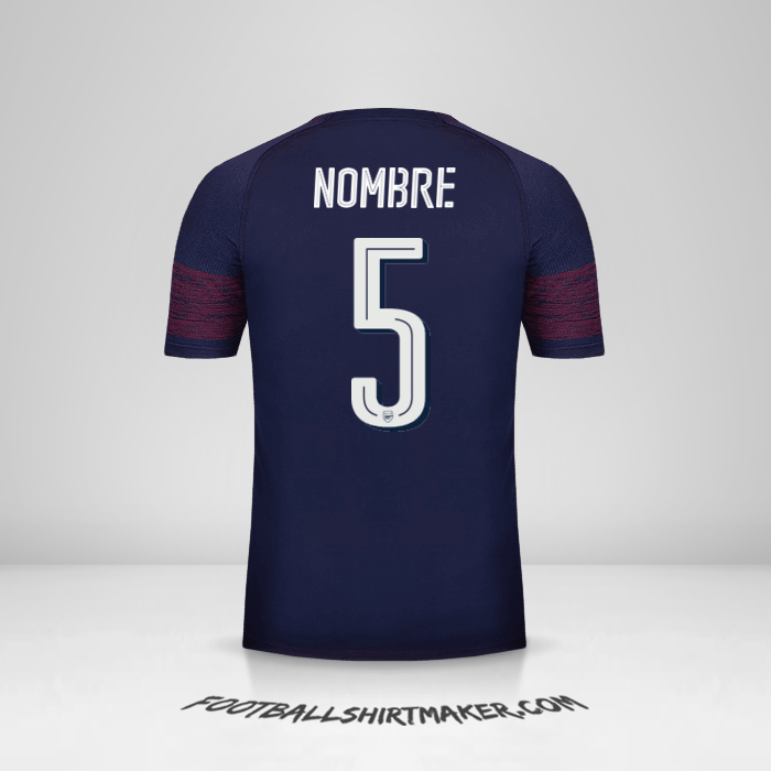Jersey Arsenal Cup 2018/19 Visita -  nombre - 5