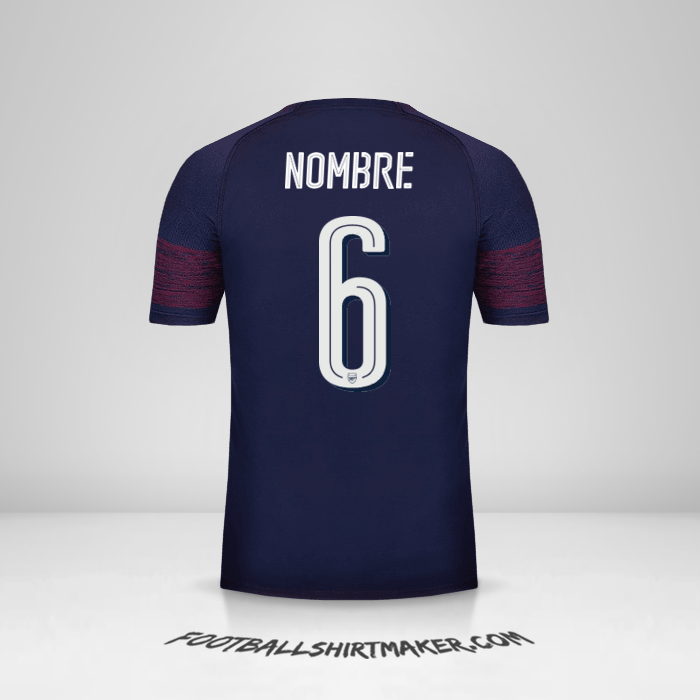 Jersey Arsenal Cup 2018/19 Visita -  nombre - 6