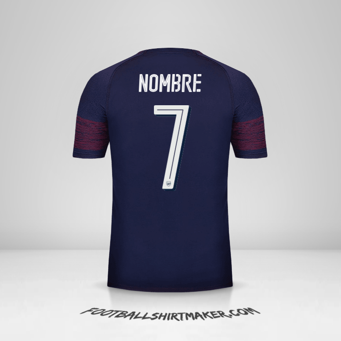 Jersey Arsenal Cup 2018/19 Visita -  nombre - 7