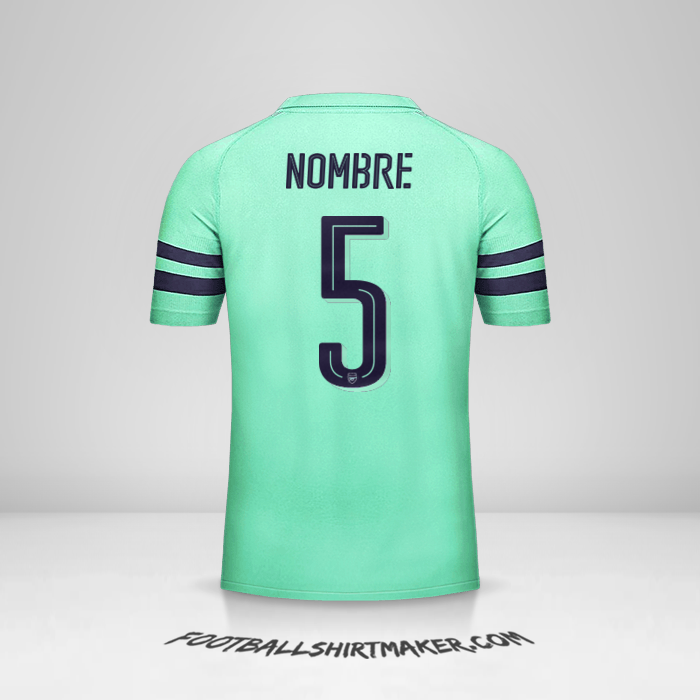 Jersey Arsenal Cup 2018/19 Tercera -  nombre - 5