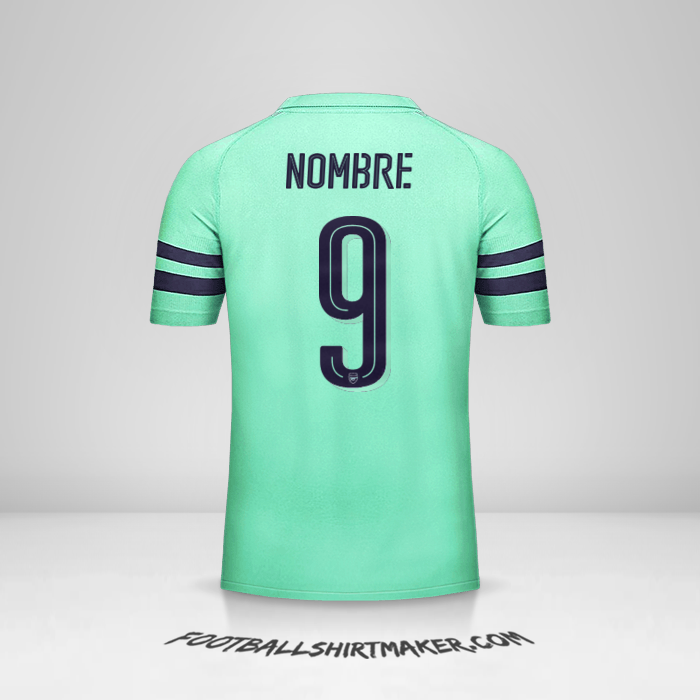 Jersey Arsenal Cup 2018/19 Tercera -  nombre - 9