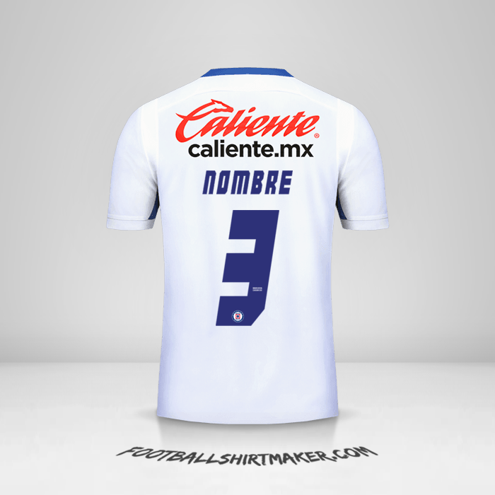 Camiseta Cruz Azul 2019 Visita -  nombre - 3