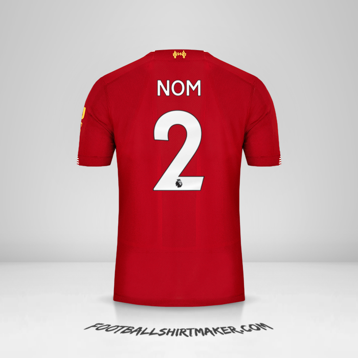 Maillot Liverpool FC 2019/20 -  nom - 2