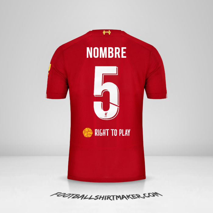 Camiseta Liverpool FC Cup 2019/20 -  nombre - 5