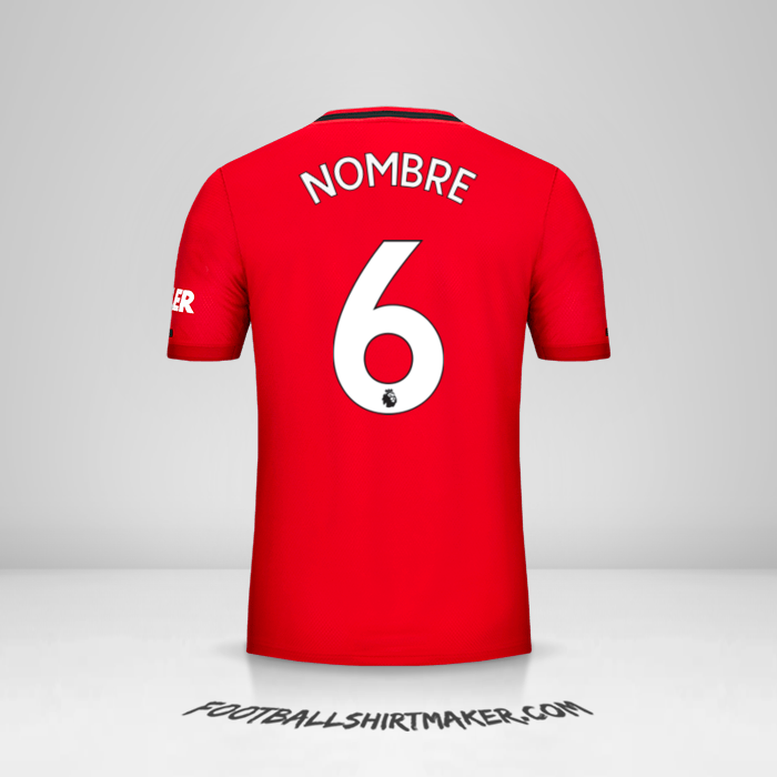 Camiseta Manchester United 2019/20 -  nombre - 6