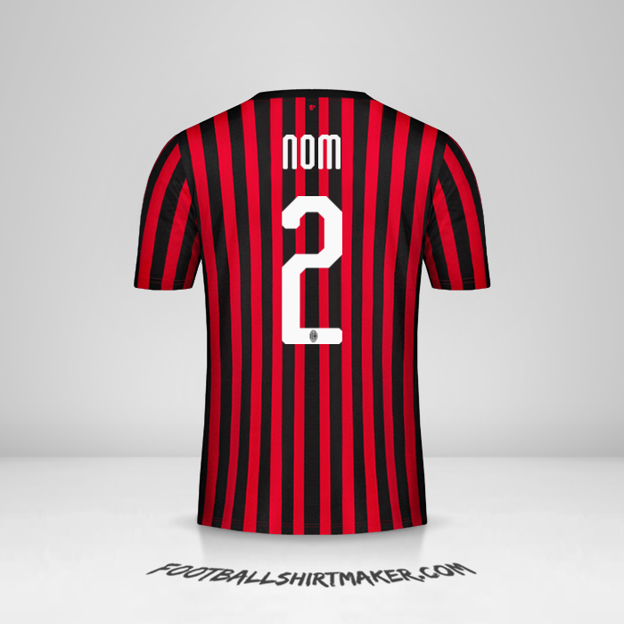 Maillot AC Milan 2019/20 -  nom - 2
