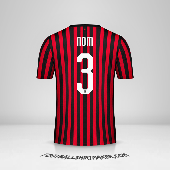 Maillot AC Milan 2019/20 -  nom - 3
