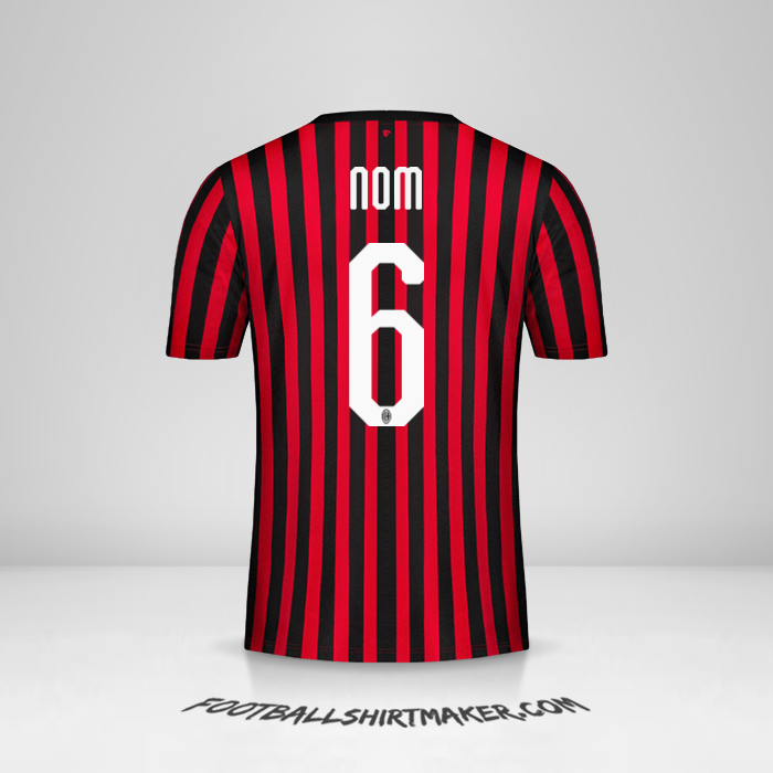 Maillot AC Milan 2019/20 -  nom - 6