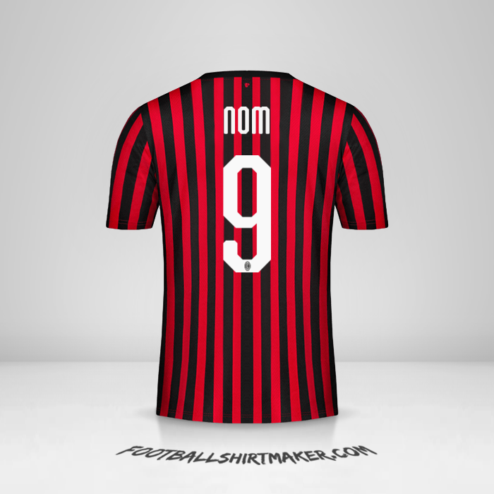 Maillot AC Milan 2019/20 -  nom - 9