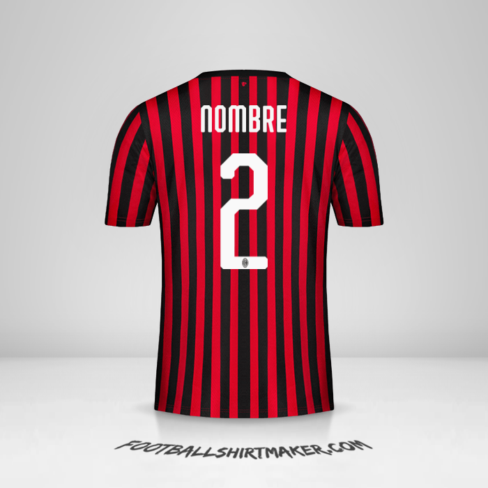Jersey AC Milan 2019/20 -  nombre - 2