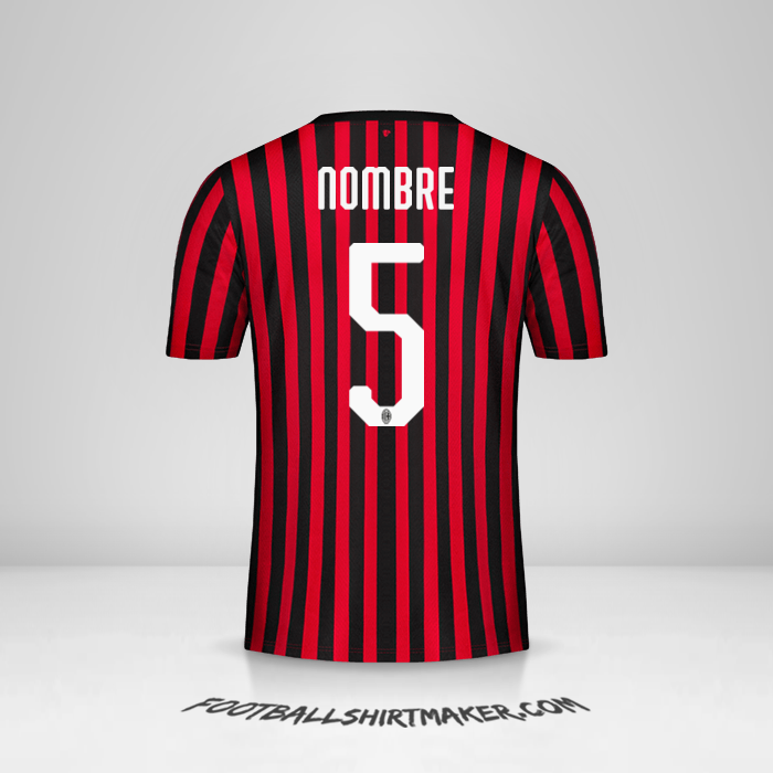 Jersey AC Milan 2019/20 -  nombre - 5